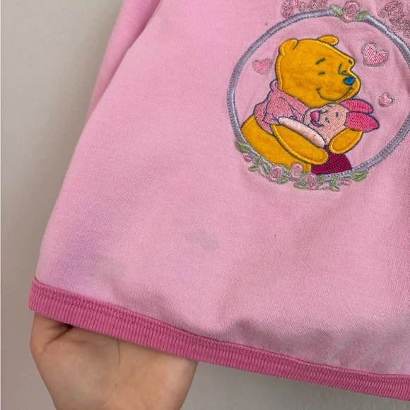 Vintage Disney pooh & piglet pink embroidered sweatshirt - Picture 3 of 7